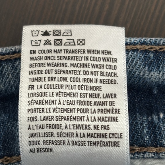 American Eagle 90s Bootcut Denim Jeans Split Hem Hi-Rise Blue Y2K Size 10 - Picture 13 of 15